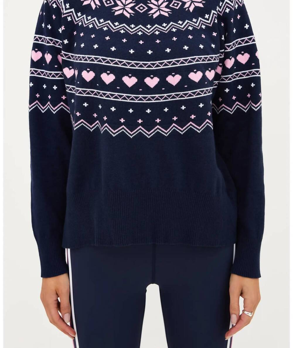 NEW BEACH RIOT elizabeth sweater in snowy peak fairisle
